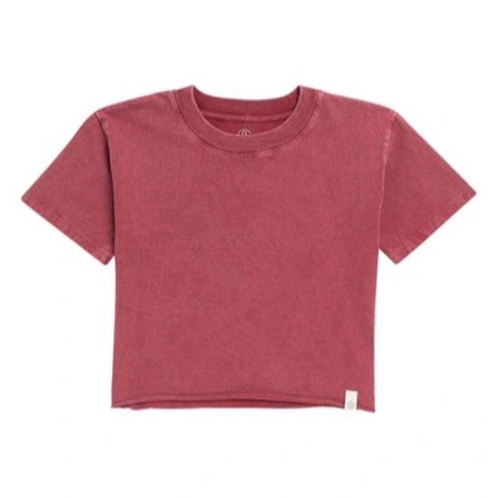 Treasure & Bond Kids Girls' Red Crop T-Shirt Vintage-Washed Size M (8/10)